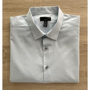 Alfani Men's XL 17-17.5 34-35 Slim Fit Dress Shirt Blue Pinstripe NWOT